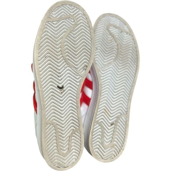 Adidas Superstar Fuzzy Red Striped Sneakers Size 9 Collegiate Valentine's Day - Picture 10 of 11